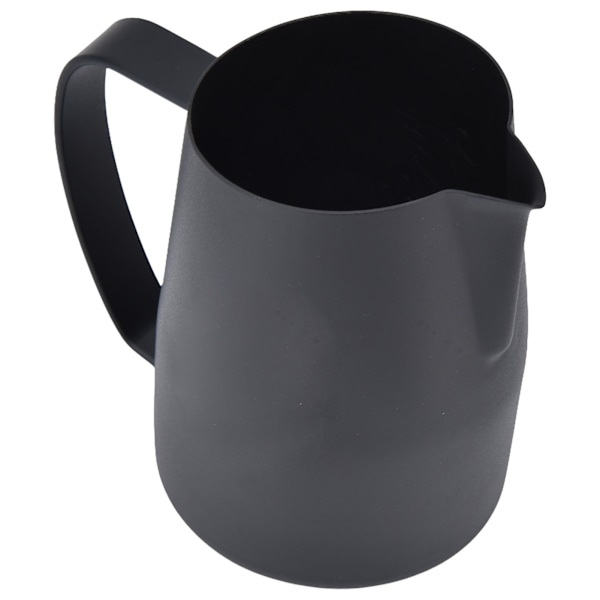 Fortettet melkeskummingkanne spiss tut skummekrus 450 ml med fasad topp PTFE-belegg for kaffemaskin CafeBlack