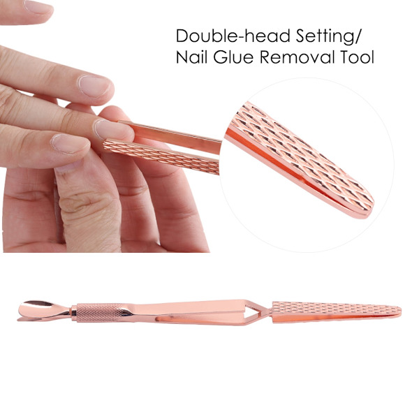 Negleforming Nagelfjerningstang i rustfritt stål Nail Art Tool (roségull)