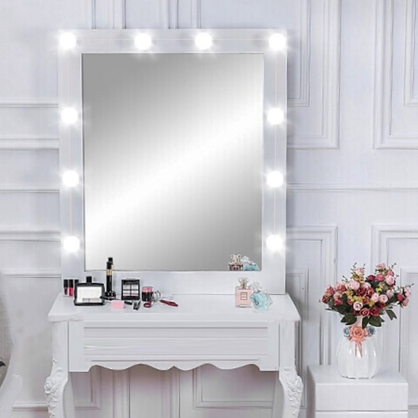 10-lamps vägg LED-spegel fyllning ljus makeup glödlampa ljus sträng för daglig professionell makeup