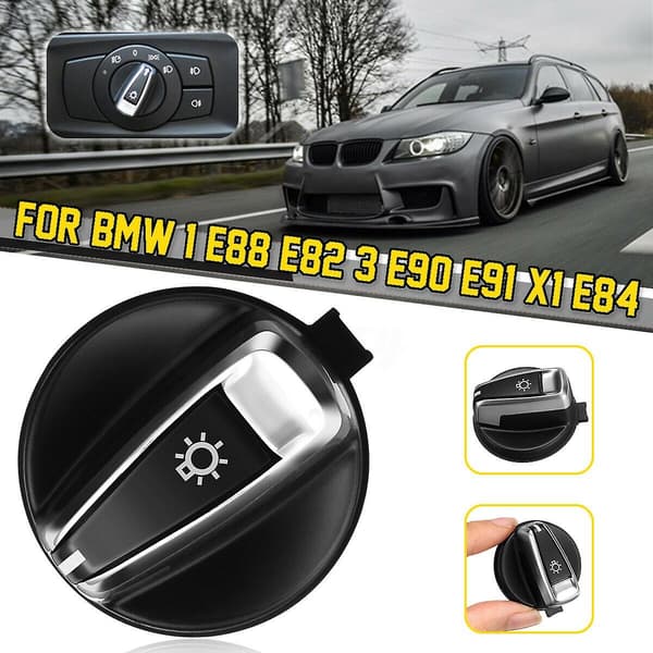 Kompatibel med 3-SERIE E90 E91 X1 E84 E88 E82 Forlygteafbryder Drejeknap 9169405 61319169405 black