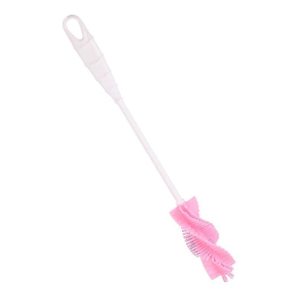 Silikonipulloharja pitkävartinen kuppiharja lasiesineiden puhdistusharja keittiön vempaimella (vaaleanpunainen)