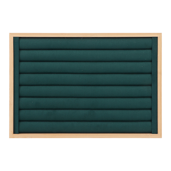 Rings Tray 7 Rows Stackable Protective Scratch-Proof Liner Box Insert Earrings Storage Display Case Green