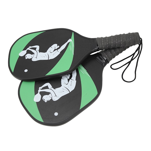 Pickleball Paddel Bold Set Pine Grøn Sort 2 Paddel 2 Bolde Anti-Slip Komfortabelt Greb Pickleball Set til Spilsport