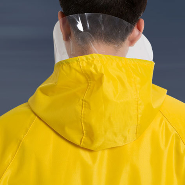 Lang regnfrakke Tyk reflekterende regnfrakke Genanvendelig poncho Vandafvisende Stilfuld lang regnjakke til udendørs brug Gul XXXL
