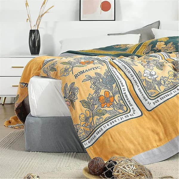 Bomullsrutete Boho Sengeteppe Dobbeltsidig Rutete Sengetøy Sofateppe 150 X 200 Cm color 8