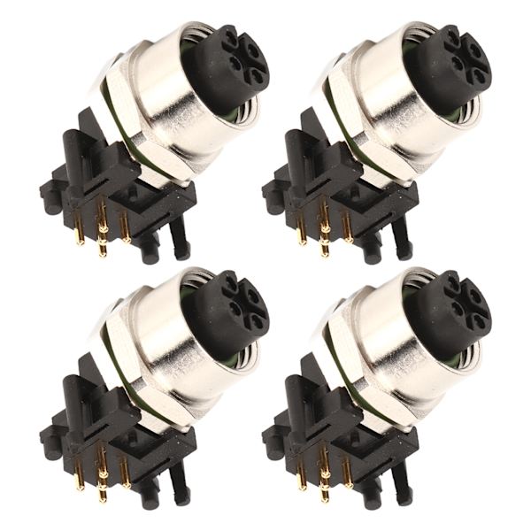 4 stk Elektrisk Aviation Socket Connector M12 5-polet Aluminiumlegering Vandafvisende til RV Båd