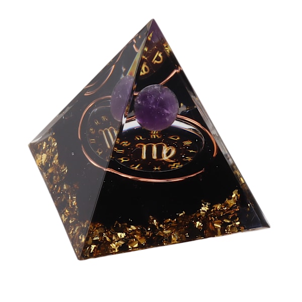 5 cm Orgonitpyramid för positiv energiläkning Kristallpyramidmeditation Orgonitpyramider Chakra Zodiac Energy Generator Jungfrun