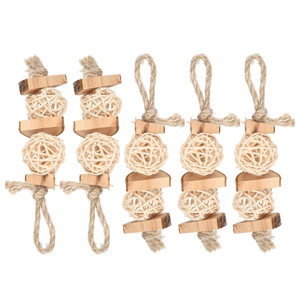 Pet Toy Papegoja Slipning Rep Leksak Äppelträ Biten Rotting Ball Hamster Pet String Leksaker