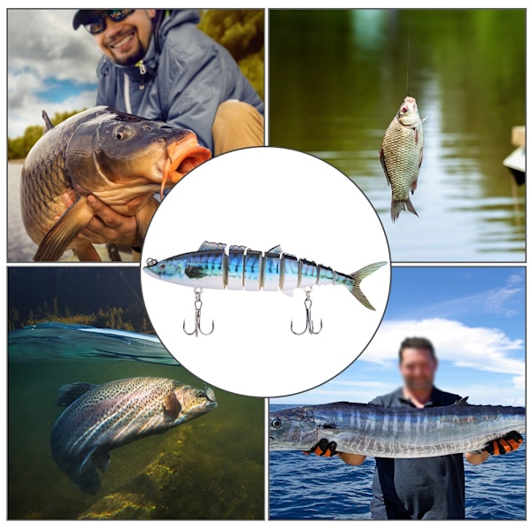 1 st Multi Sections artificiellt fiskedragbete Havsfiskeredskap Sjunkande wobbler med krok4#