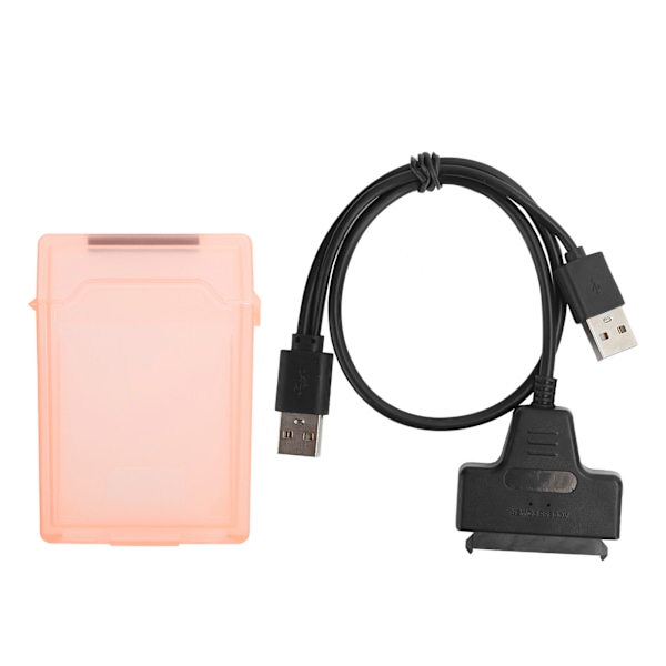 Hårddiskadapterkabel SATA HDD/SSD Dubbel Gränssnitt Konverteringssladd med 2,5-tums Skyddsbox Röd