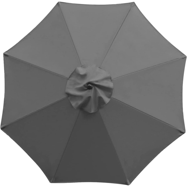 Cover för parasoll, 8 revben, 3 M, Vattentät, Anti-uv, Ersättningstyg grå Diameter 3,0m*8