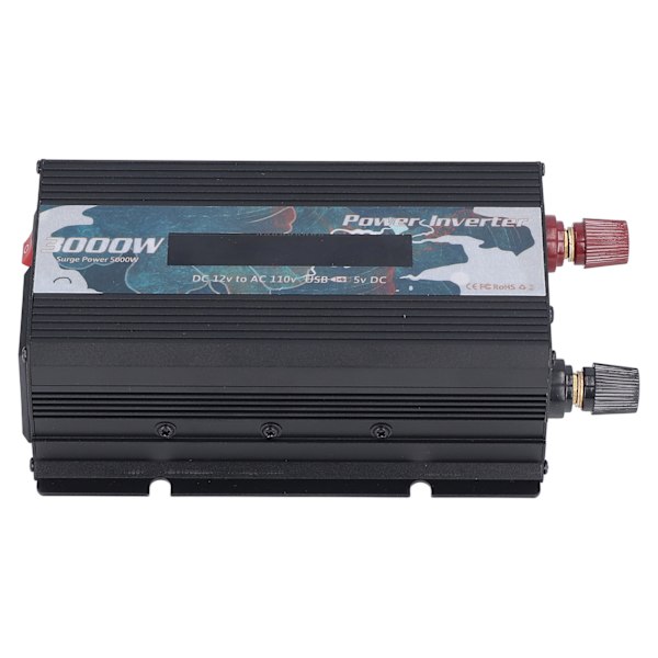 Ren Sinus Bølge Inverter DC 12V til AC 110V Multifunktionel Power Batteri Konverter til elektrisk apparat Sort