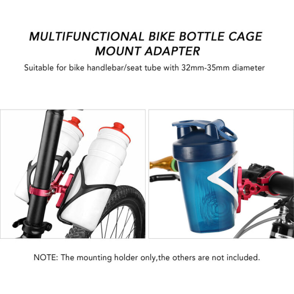MTB Dual Bike Vattenflaskhållare Monteringsadapter Road Bike Sadelstolpe Flaskhållare Adapter Road Bike Styre