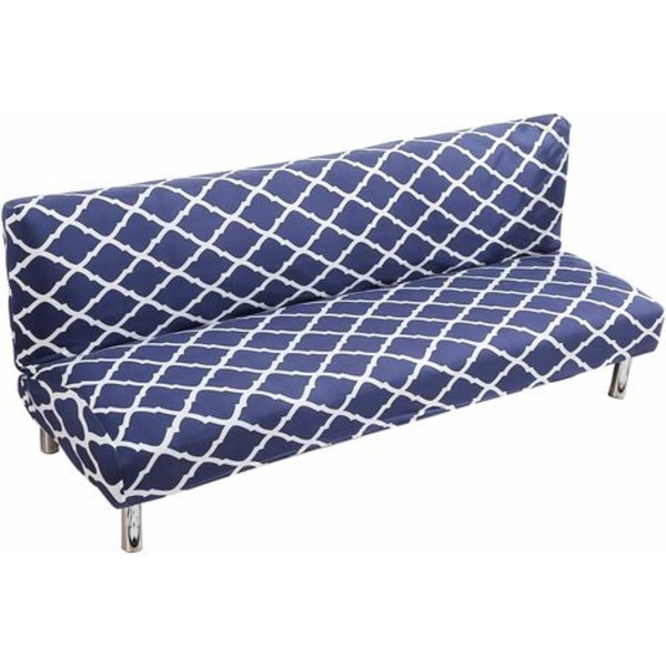 Käsivarreton sohvan cover 3 istuttava joustava cover 180-210 cm (laivastonsininen)