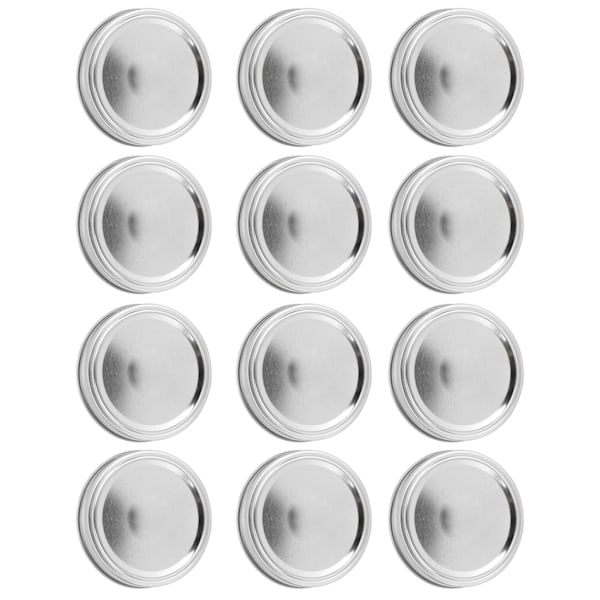 12 st rostfritt stål delad typ glasburklock Runda läckagesäkra tätningslock Köksförsörjning (XH00180 Silver)