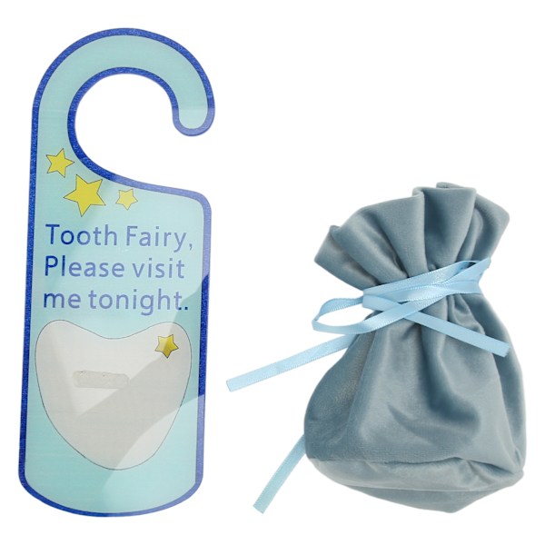 Tooth Fairy Dörrhängare Söt akryl Tooth Fairy Pengahållare för förlorade tänder Barn Pojkar Flicka Blå