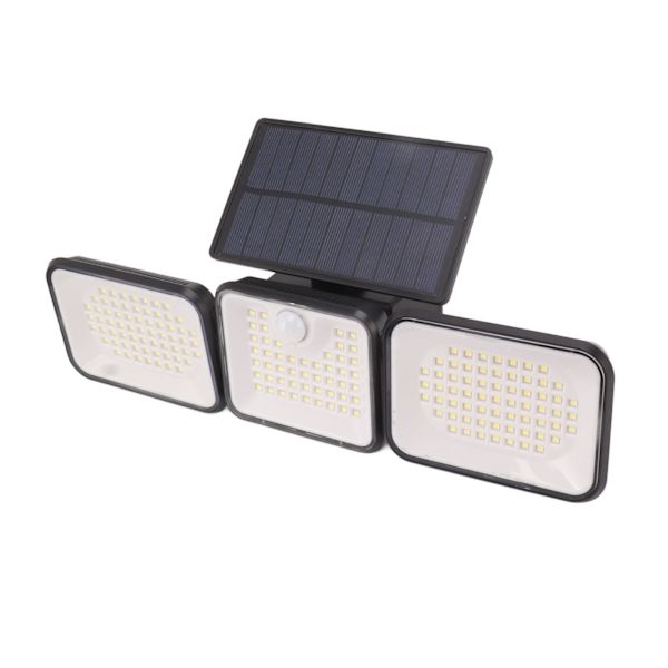 Solar utomhusljus 180 lysdioder 6000 till 7000K Superbright 3 justerbart huvud IP65 utomhus rörelsesensorlampa
