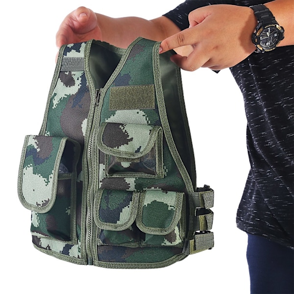 Lämpöiset lasten kamouflageliivit ulkoilun ja leikkien varten (Jungle Camouflage S)
