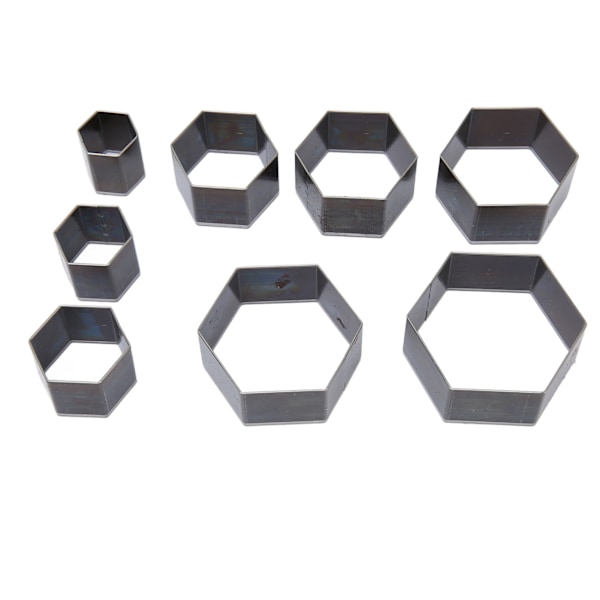 8st Lädermanschettform DIY Hexagonal Form Skärpa Högkolstål Hollow Punch Cutter för Lagerläggning av Tyg Smycken