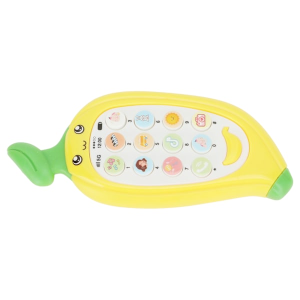 Early Learning Telefon Tvåspråkig Biteable Bitring Cover Multi Modes Baby Mobiltelefon Leksak Banan Gul