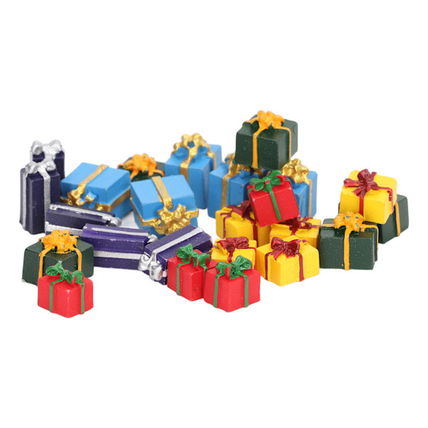 25 st Dockhus julklappslådor Harts 5 färger Pedagogiska mini juldekorationer för 1:12 dockskåp
