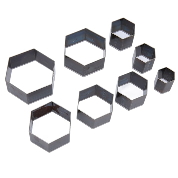 8st Lädermanschettform DIY Hexagonal Form Skärpa Högkolstål Hollow Punch Cutter för Lagerläggning av Tyg Smycken