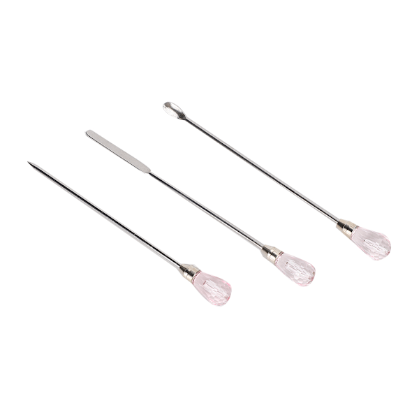 3 st Pulversked Omrörningsstång Bubble Needle DIY Gel Akryl Glitter Pulver Mixning Smyckenstillverkningsverktyg Rosa