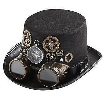 Nyhed Steampunk Gear Høj Hat Unisex Gear Sorte Tilbehør Gotiske Nitter