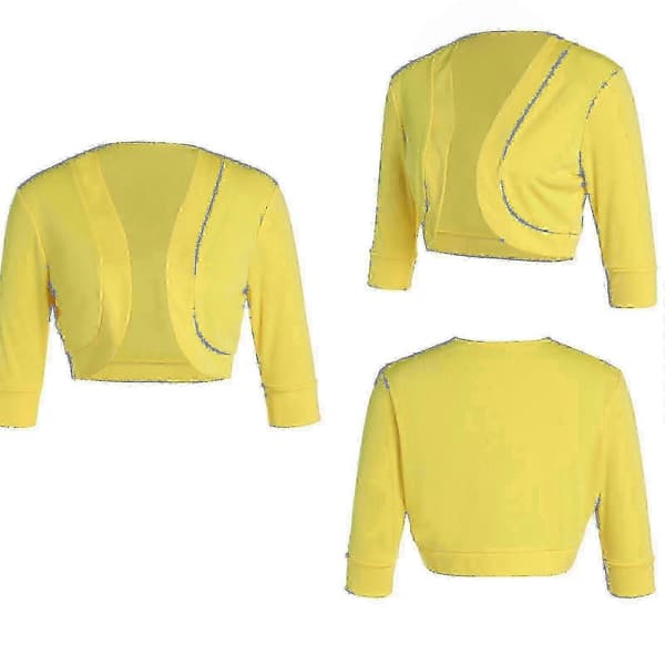 Sommerstroppetopp med åpen front for kvinner i mykt stoff Yellow XL