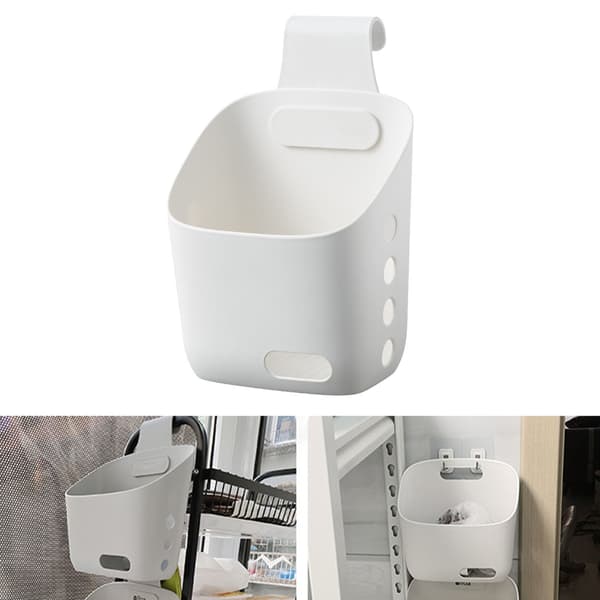 Small Plastic Hanging Basket Kitchen Bathroom Storage Basket Kitchen Bedroom White Large Size 55210