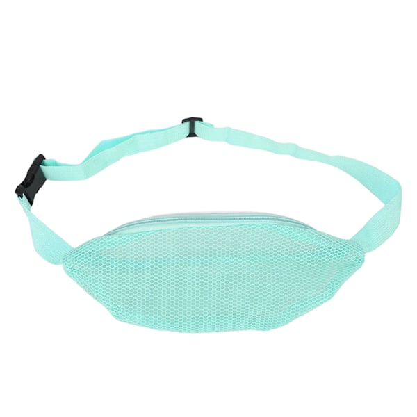 Beach Mesh Fanny Pack Andas vattentätt justerbart bälte Portabelt lätt utomhussport midjepaket för resor Ljusblått