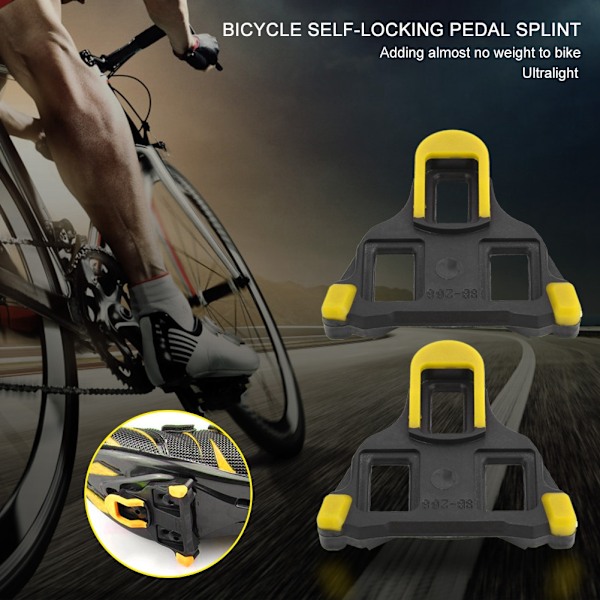 1 par självlåsande cyklingssystem Pedalklotsar Mountain Road-cykeltillbehör (gul)