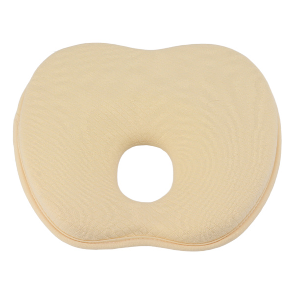 Baby Head Shaping Kudde Korrigering Flat Head Spänst Memory Foam Nyfödd sovkudde för barnvagnar Sängar Gul
