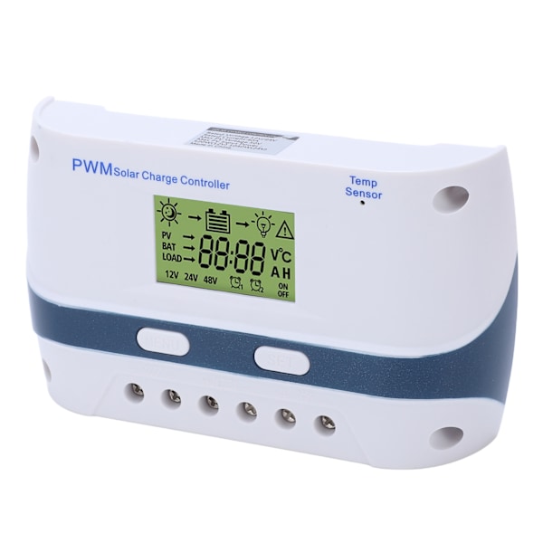 12V 24V PWM Solcelleladningsregulator LCD-skærm med USB-udgang 40A Vandafvisende Solpanelregulator