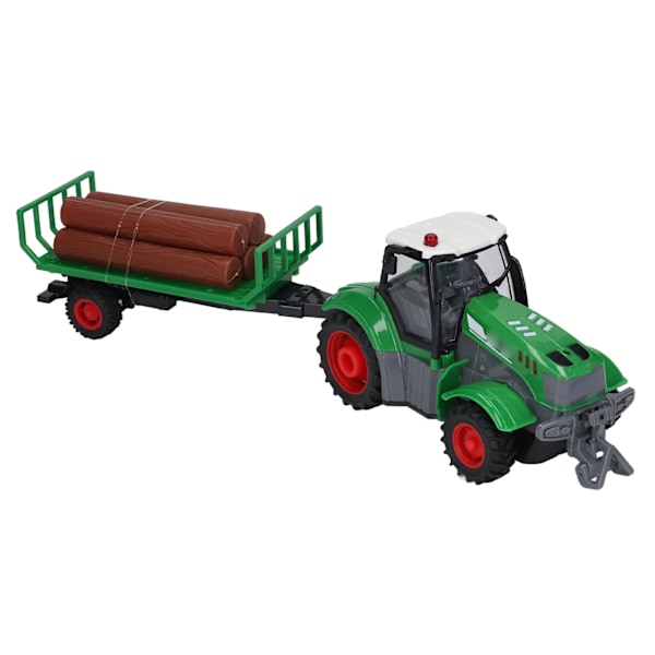 RC Farm Tractor Toy 4 Channel Drive Fjärrkontroll Truck Trailer Set med uppladdningsbara batterier för pojkar, flickor