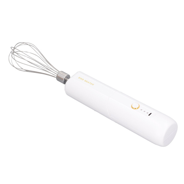 Elektrisk handmixer hopfällbar 3-växlad, sladdlös bärbar äggvisp med hög hastighet med 2 huvuden vit