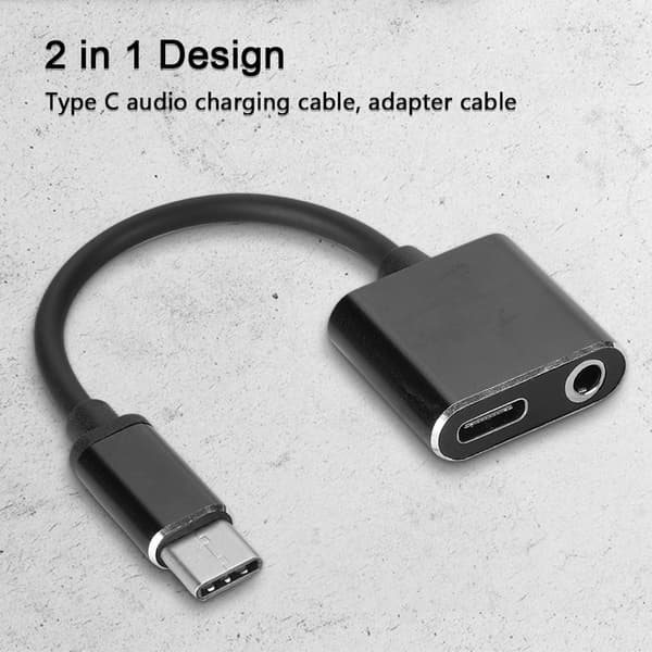 Typ C till 3,5 mm Audio Adapter Converter (svart)