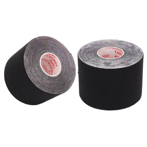 2st Athletic Kinesiology Tejp 5cm Bredd 5m Längd Muscle Sticker Protector för Fitness Badminton Svart