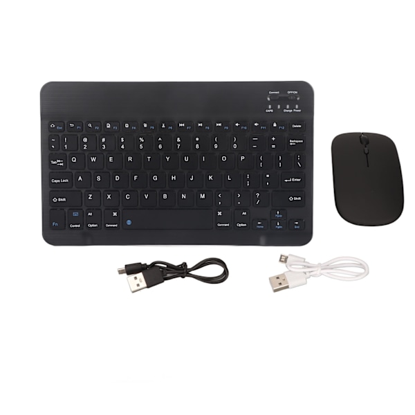 Trådlös tangentbordsmus 2.4G Bluetooth Dual Mode Uppladdningsbar Portabel Extern Tyst 10 tums svart tangentbordsmuskombination