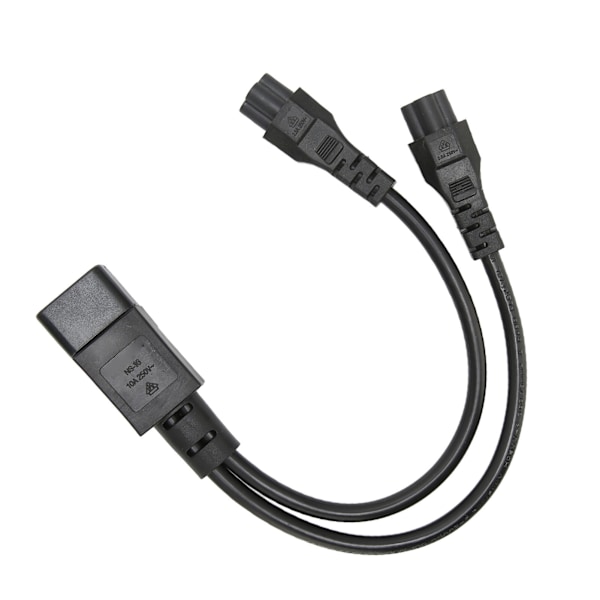 Splitter strømledning IEC320 C14 han til dobbelt IEC320 C5 hun stik til bærbar computer strømforsyning 100‑250V
