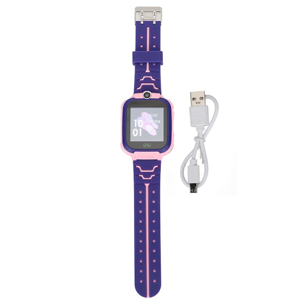 2G Kids Smartwatch för pojkar Flickor 1,44 tum LBS Positioning Röstsamtal SOS Alert HD Touch Screen Telefonklocka Rosa