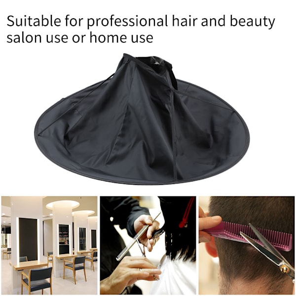 Vuxen Frisör Hårklippning Paraply Cape Frisörsalong Klänning Frisör Frisörkappa Svart