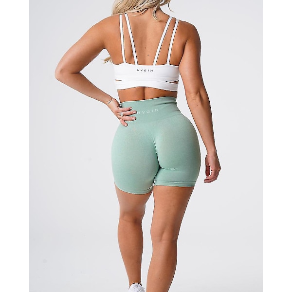 Sömlösa Pro Fitness Shorts för kvinnor - Salviagrön