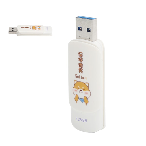 U Disk Bærbar USB2.0 Flash Drive til Studerende Sød Datalagring Memory Stick Gave (Slide CoverKeep Smiling 128GB)