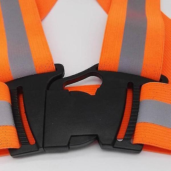 Näkyvyys Korkea säädettävä heijastava liivi Gear Strap Jacket Runner Orange