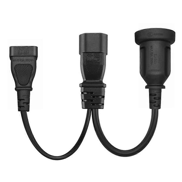 3-bens C14 til 1-15R+AU stikadapterkabel han til hun-konverter 10A