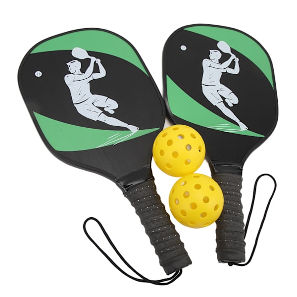 Pickleball Paddle Ball Set Pine Green Black 2 Paddles 2 Balls Anti-Slip Bekvämt grepp Pickleball Set för spelsporter