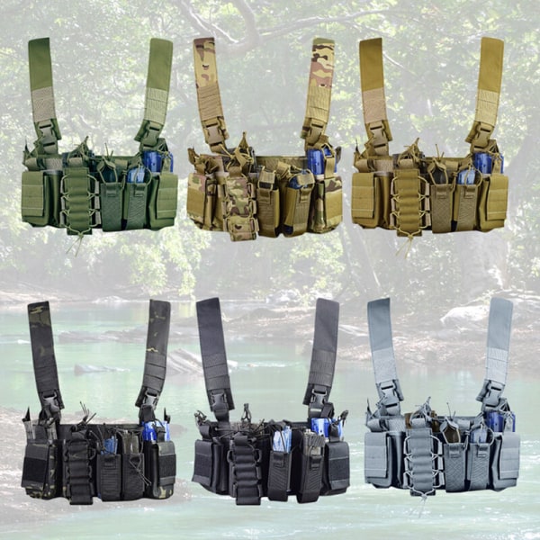 Tactical Vest Outdoor Monitoimiset suojavarusteet sotilasfaneille Musta CP naamiointi rinnassa riippuva liivi