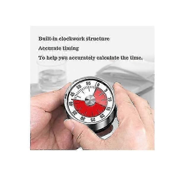 Visuell analog timer, 55 minuter, kökstimer, nedräkningstimer för barn och vuxna (vit)