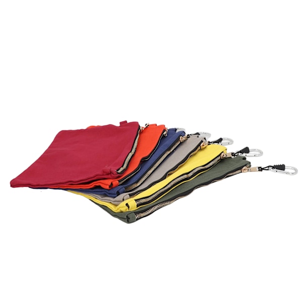 6 stk glidelås Verktøyveske Heavy Duty Utility Canvas Pose Sett med karabinkrok Multipurpose Organizer